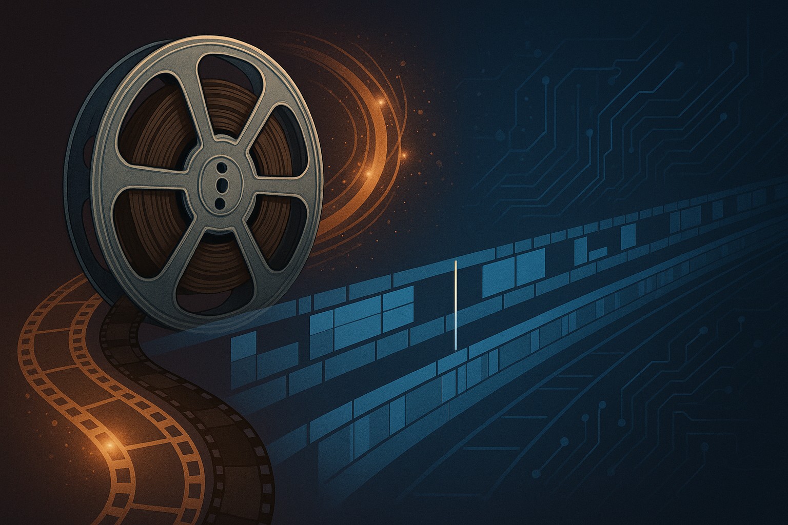 Evolution of video editing illustration